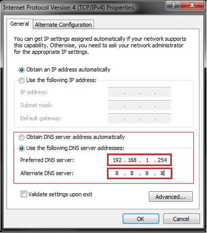 DNS postavke u Windowsima