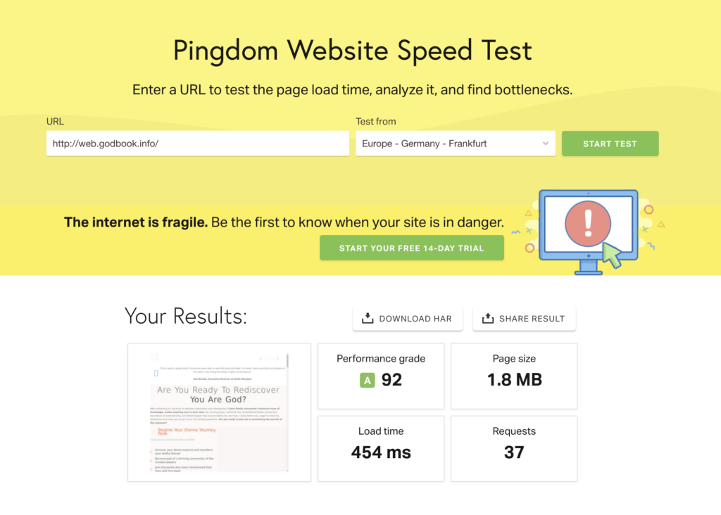cyber_Folks - mjerenje izvedeno Pingdom Website Speed Testom